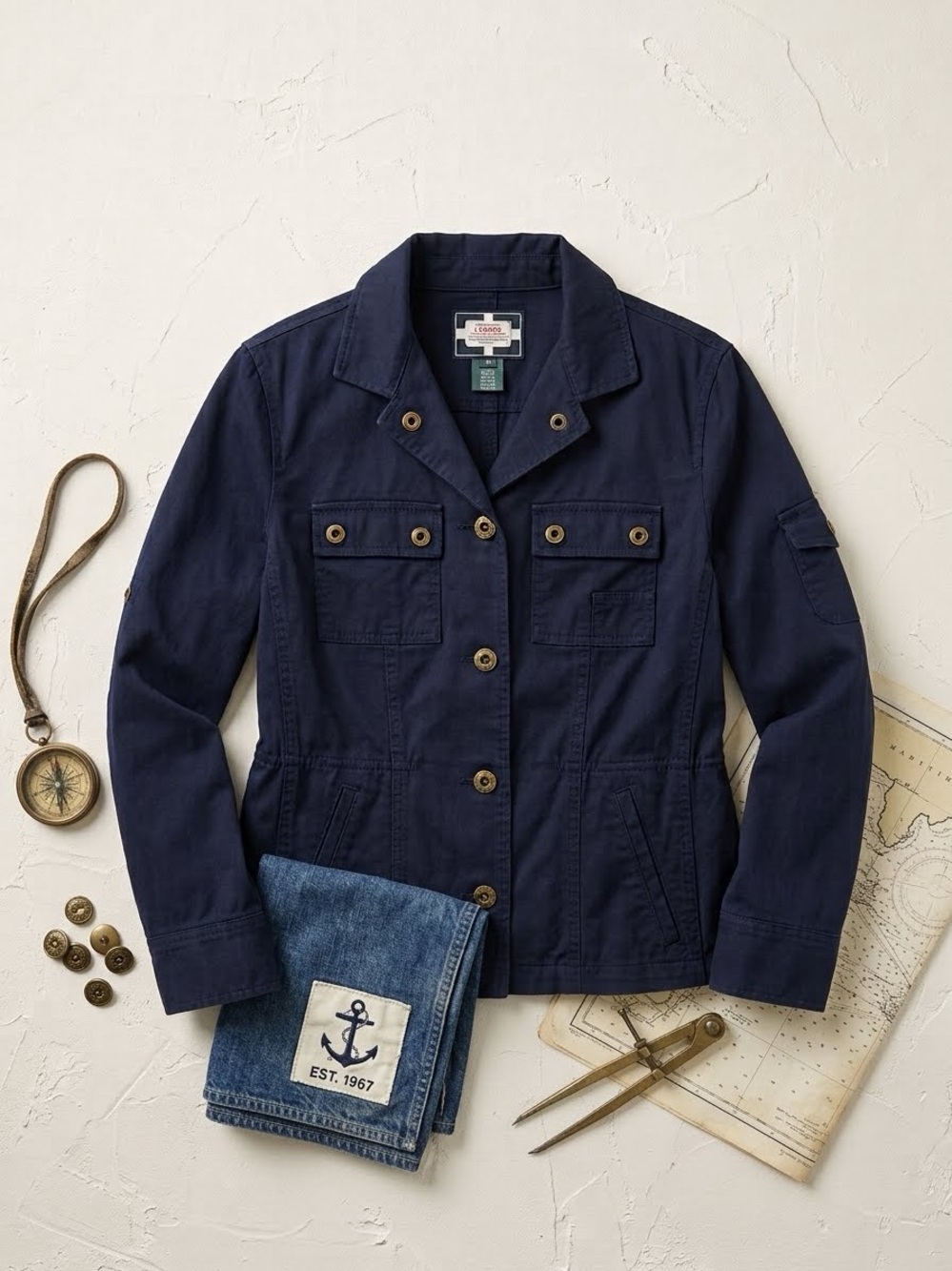 Vintage Lauren Ralph Lauren Naval Supply Co. Navy Blue Utility Jacket - Size M
